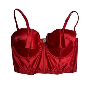 Victoria’s Secret red cupped bow corset